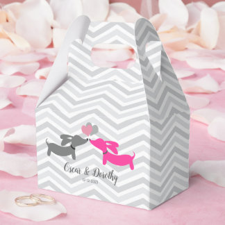 Dachshund Love Wedding Personalized Favor Boxes Bedankdoosjes