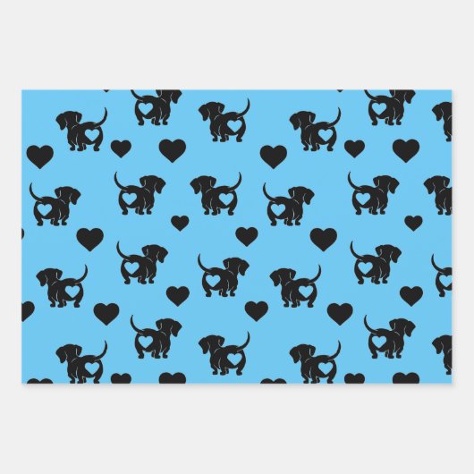 Dachshund Love Wrapping Paper Set (Voorkant)