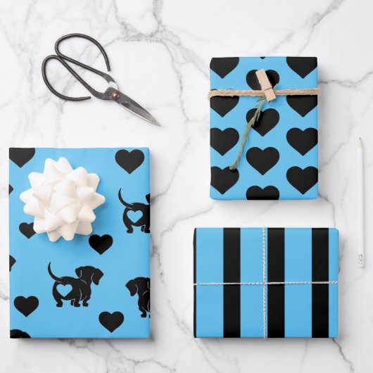 Dachshund Love Wrapping Paper Set (Voorkant)