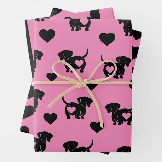 Dachshund Love Wrapping Paper Set (In situ)