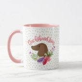 Dachshund Lover Doxie Floral Cute Illustration Mok (Links)