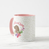 Dachshund Lover Doxie Floral Cute Illustration Mok (Voorkant links)