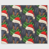 Dachshund Lover gevierde kerstfeestdag Cadeaupapier (Vlak)