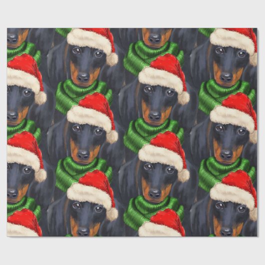 Dachshund Lover gevierde kerstfeestdag Cadeaupapier (Vlak)