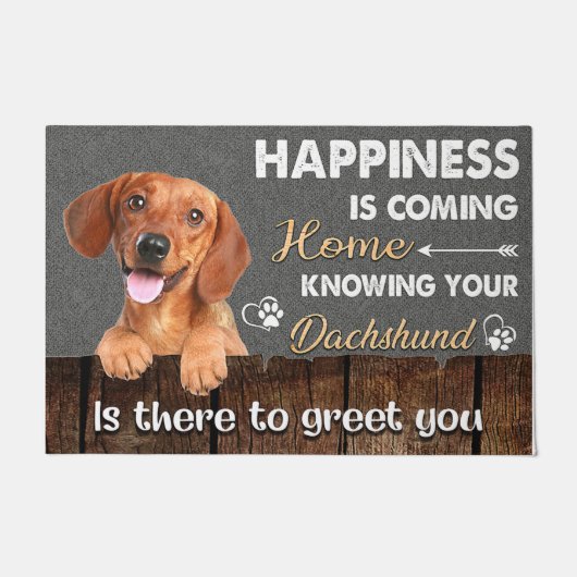 Dachshund Lover Gift, Dachshund Doormat Deurmat (Voorkant)
