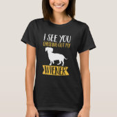 Dachshund Lover - Ik zie je mijn worstje uitchecke T-shirt (Voorkant)