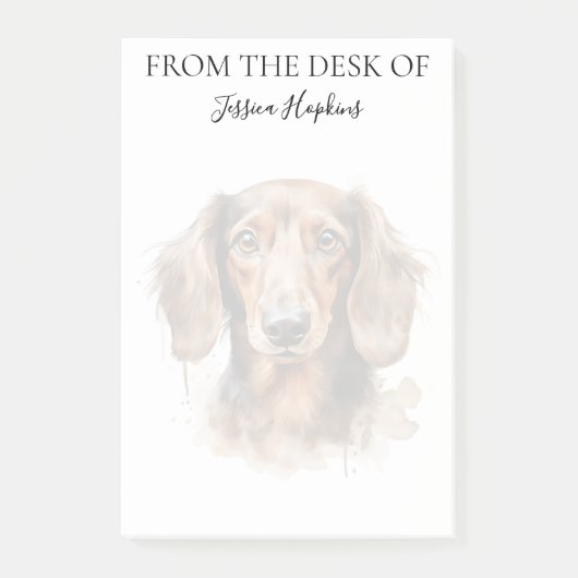 Dachshund Lover Monogrammed Dog Post-it® Notes (Voorkant)
