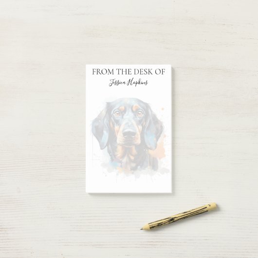 Dachshund Lover Monogrammed Dog Post-it® Notes (Op bureau)