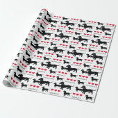 Dachshund Lover of Breeder Doxies and Hearts Cadeaupapier (Uitgerold)