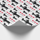 Dachshund Lover of Breeder Doxies and Hearts Cadeaupapier (Hoek)
