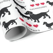 Dachshund Lover of Breeder Doxies and Hearts Cadeaupapier (Rol Hoek)