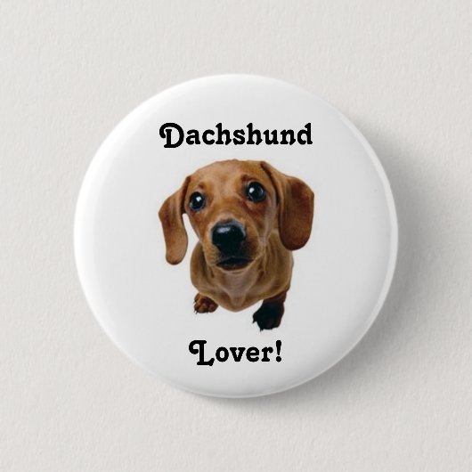 Dachshund Lover. Ronde Button 5,7 Cm (Voorkant)