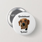 Dachshund Lover. Ronde Button 5,7 Cm (Voorkant /achterkant)