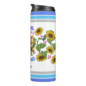 Dachshund Lover Sunflower Trainer Floral Thermosbeker (Geroteerd rechts)