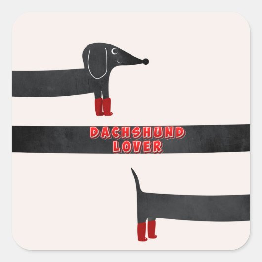 Dachshund Lover Vierkante Sticker (Voorkant)