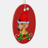 Dachshund Lovers Kerstmis Keramisch Ornament (Rechts)