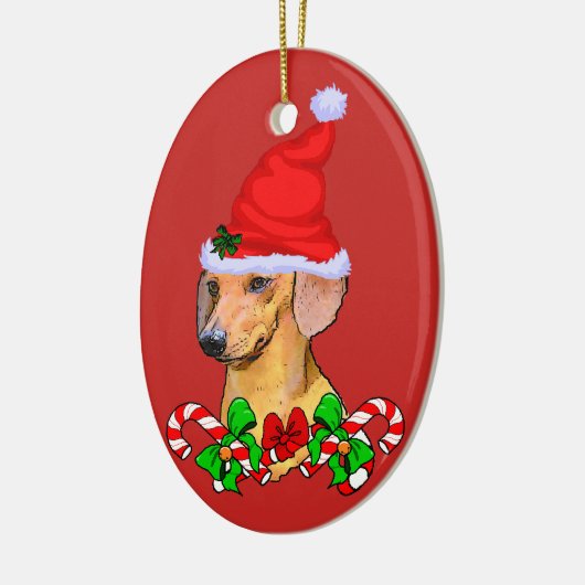 Dachshund Lovers Kerstmis Keramisch Ornament (Links)