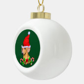 Dachshund Lovers Kerstmis Keramische Bal Ornament (Rechts)