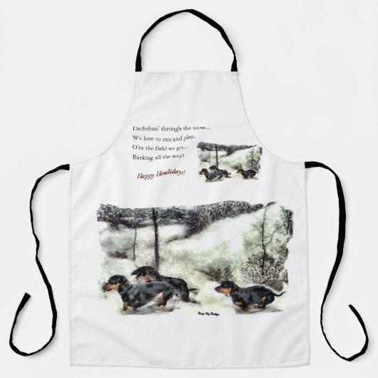Dachshund Lovers Kerstmis Schort (Voorkant)