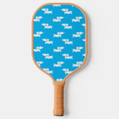 Dachshund Loving Pickleball Gift Blauw Paddle (Achterkant)
