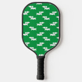 Dachshund Loving Pickleball Groen Blauw Paddle (Achterkant)