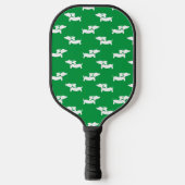 Dachshund Loving Pickleball Groen Blauw Pickleball Paddle (Voorkant)
