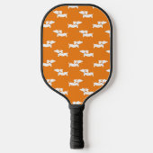 Dachshund Loving Pickleball Sinaasappel Pickleball Paddle (Voorkant)