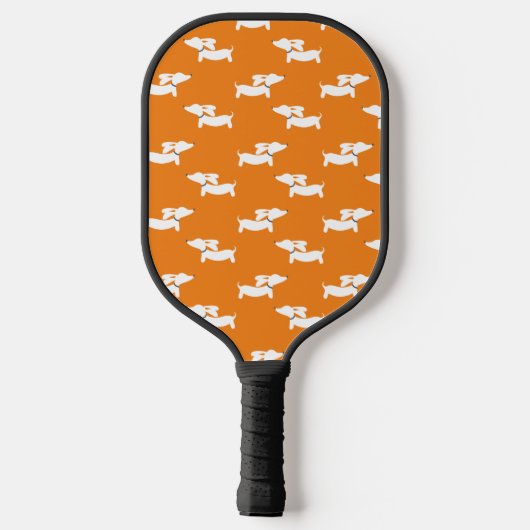 Dachshund Loving Pickleball Sinaasappel Pickleball Paddle (Achterkant)