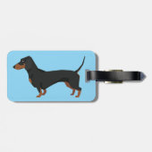 Dachshund Luggage Tag Bagagelabel (Achterkant horizontaal)