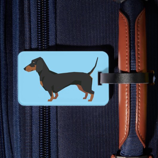 Dachshund Luggage Tag Bagagelabel (Achterkant Insitu 2)