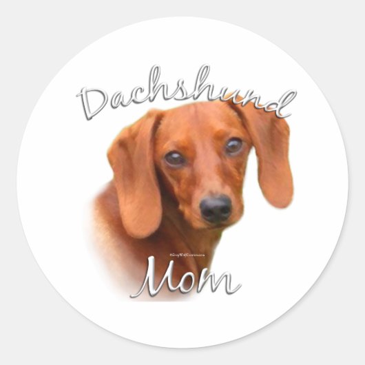 Dachshund Ma 2 Ronde Sticker (Voorkant)