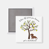 Dachshund Magnet als het leven je leemons geeft (Voorkant / Achterkant)