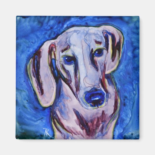 Dachshund Magnet - Lavender Doxie (Voorkant)