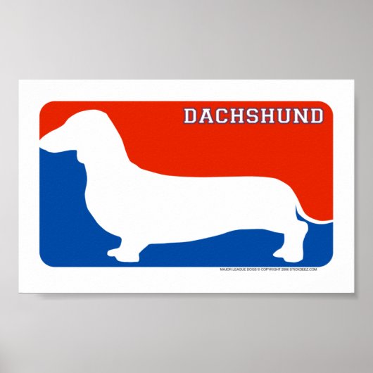 Dachshund Major League Dog Print (Voorkant)