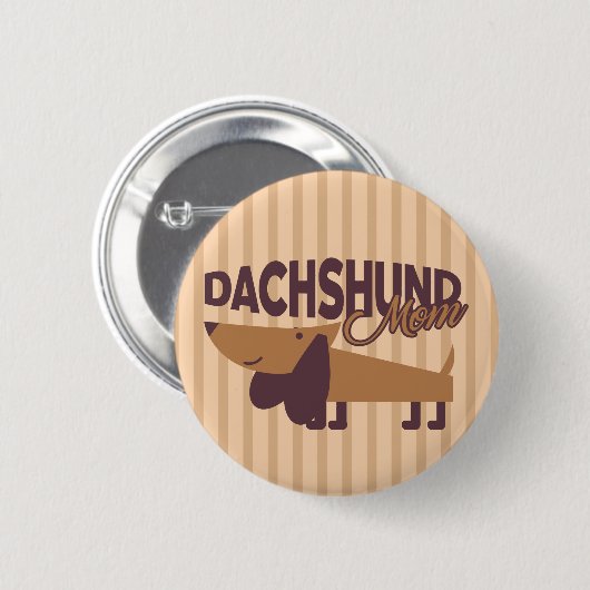 Dachshund Mam, 2¼ Inch Round Button (Voorkant /achterkant)