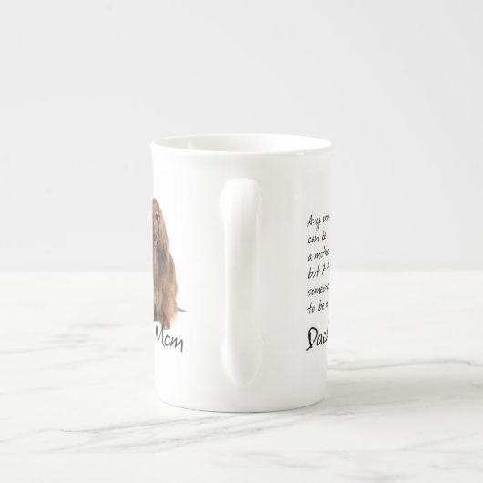 Dachshund Mam Bone China Mok (Achterkant)