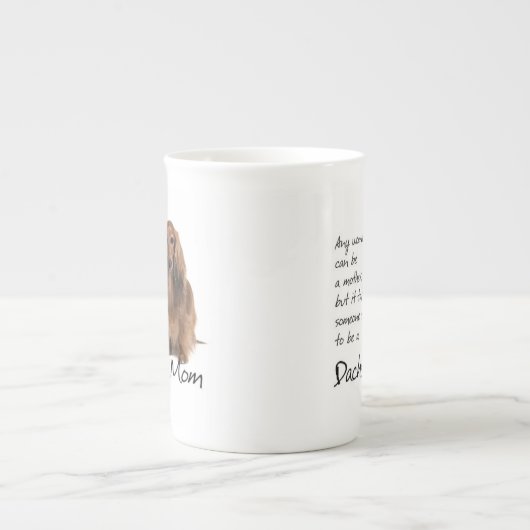 Dachshund Mam Bone China Mok (Voorkant)