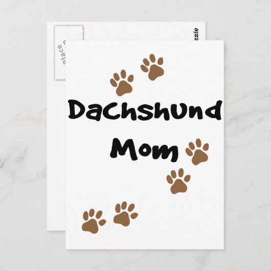 Dachshund Mam Briefkaart (Voorkant / Achterkant)