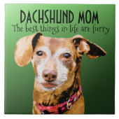Dachshund Mam Ceramic Tile Tegeltje (Voorkant)