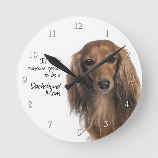 Dachshund Mam Clock Ronde Klok (Voorkant)