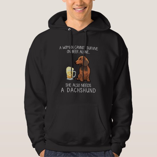 Dachshund Mam en Beer Funny Dog Hoodie (Voorkant)