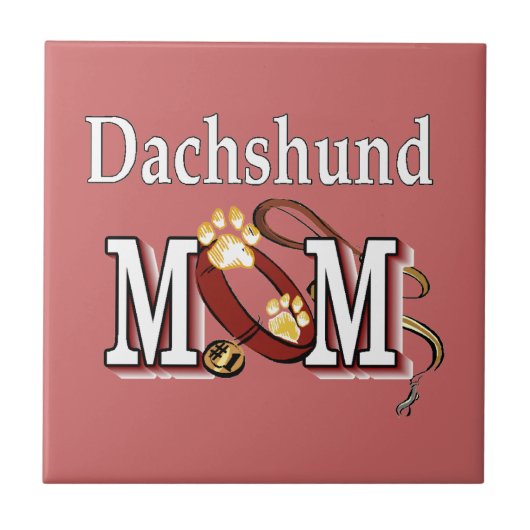 Dachshund Mam Gifts Tegeltje (Voorkant)