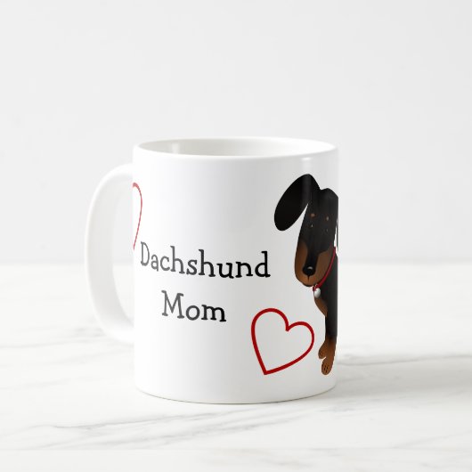 Dachshund Mam Koffiemok (Voorkant links)