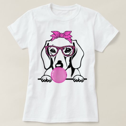 Dachshund Mam met bellengombril T-Sh T-shirt (Design voorkant)