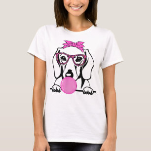 Dachshund Mam met bellengombril T-Sh T-shirt