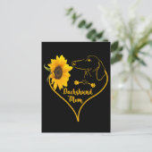 Dachshund Mam met zonnebloempje Moederdag Briefkaart (Staand voorkant)