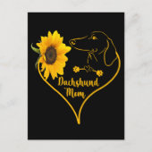Dachshund Mam met zonnebloempje Moederdag Briefkaart (Voorkant)