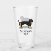 Dachshund Mam (S black & tan) Cute dog mama Glas (Achterkant)