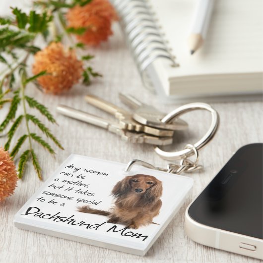 Dachshund Mam Sleutelhanger (Voorkant Rechts)