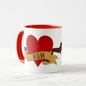 Dachshund Mam [Tattoo stijl] Mok (Voorkant links)